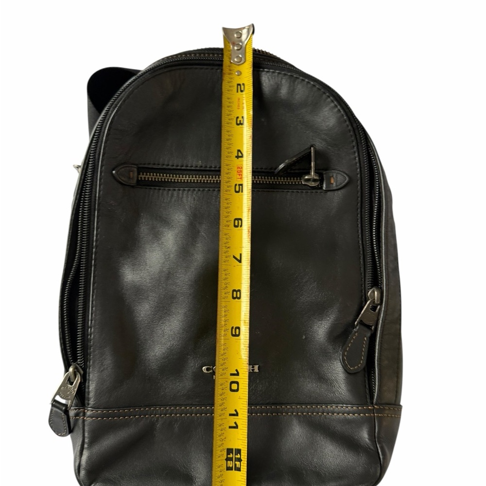 Coach Black Leather Men's Backpack - Picture 7 of 8